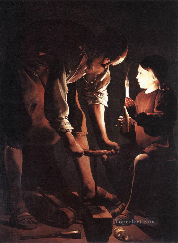 Le Christ dans les Charpentiers Boutique religieuse chandelles Georges de La Tour Peintures à l'huile